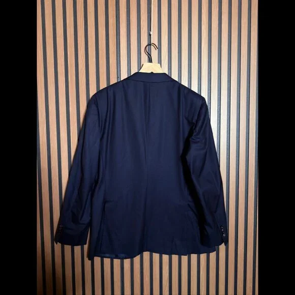 Proper Cloth Suit Jacket 52R Men’s Blue Navy 2 Button Blazer 100% Wool